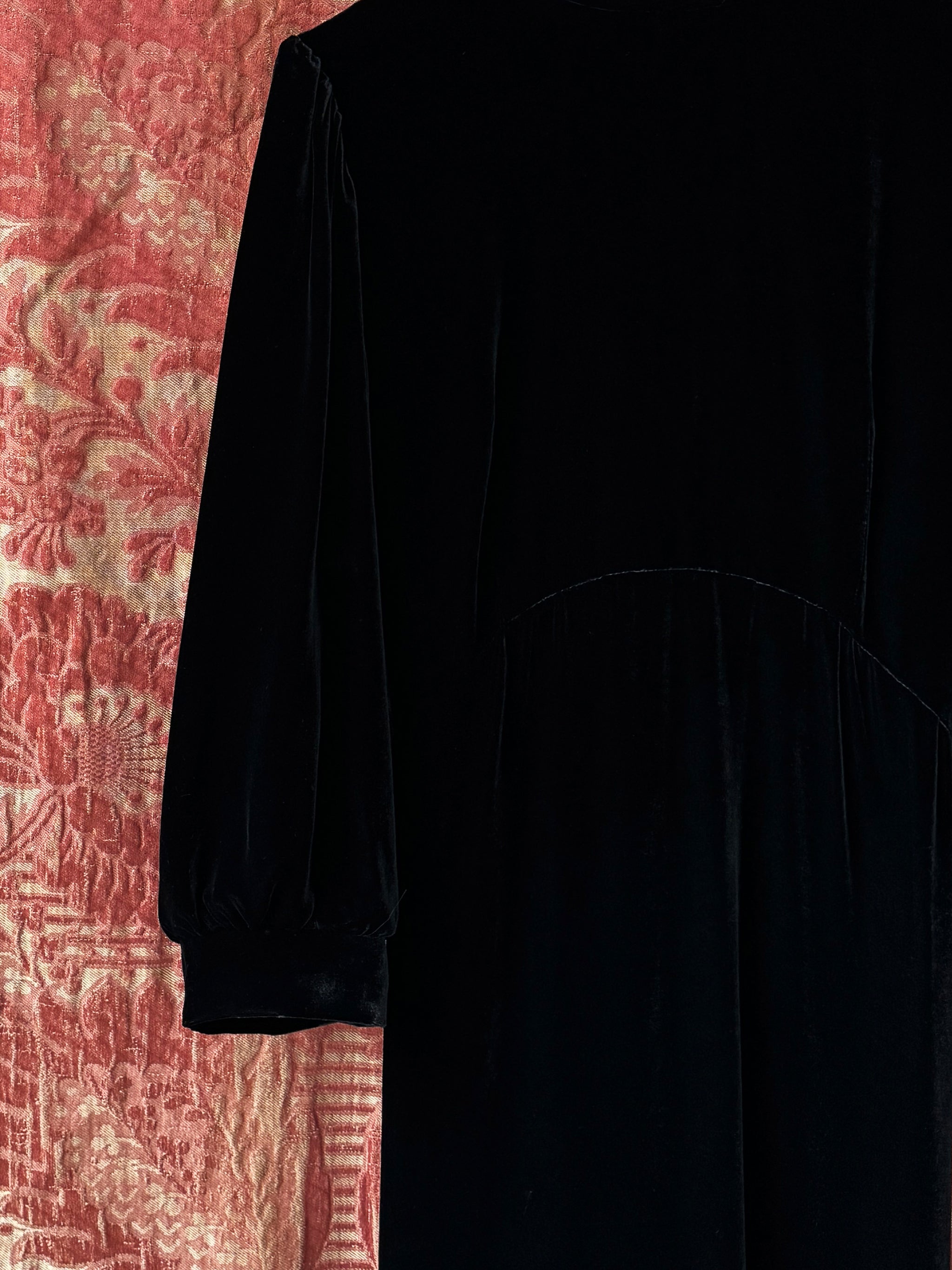 Harbro Dress, black French silk velvet La Bagatelle Harbro Dress, black French silk velvet La Bagatelle